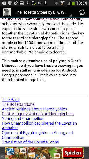 The Rosetta Stone (ebook) - Image screenshot of android app