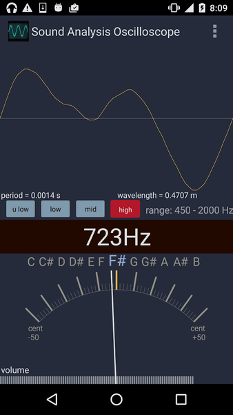 Sound Analysis Oscilloscope - Image screenshot of android app