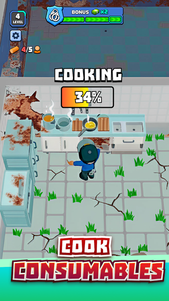 Fine to Survive - Zombie Idle - Gameplay image of android game