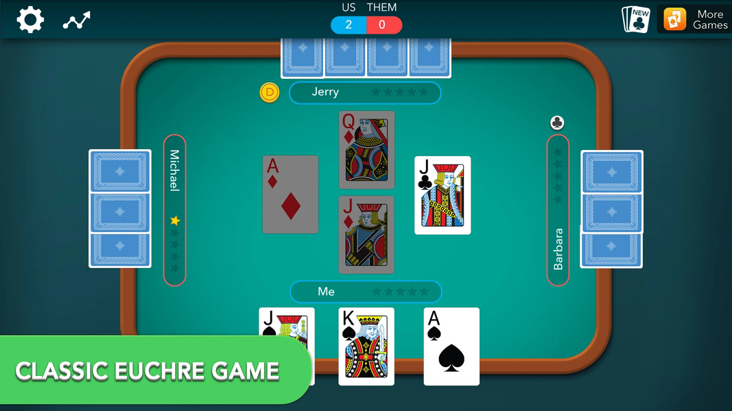 Euchre Classic Card Game - Gameplay image of android game