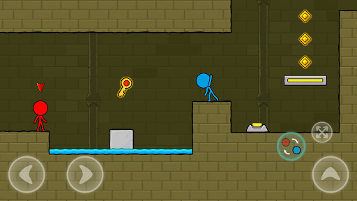 Red and Blue Stickman : Animation Parkour - Gameplay image of android game