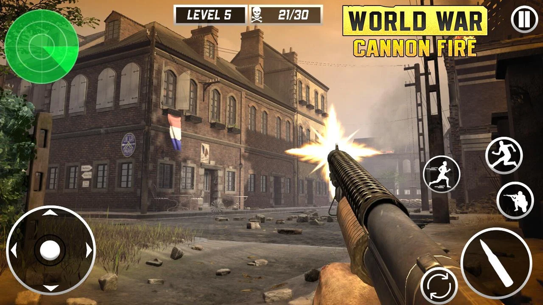 World War Cannon War Games - Gameplay image of android game