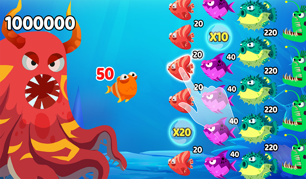 Eat Fish IO: Number Master - Gameplay image of android game