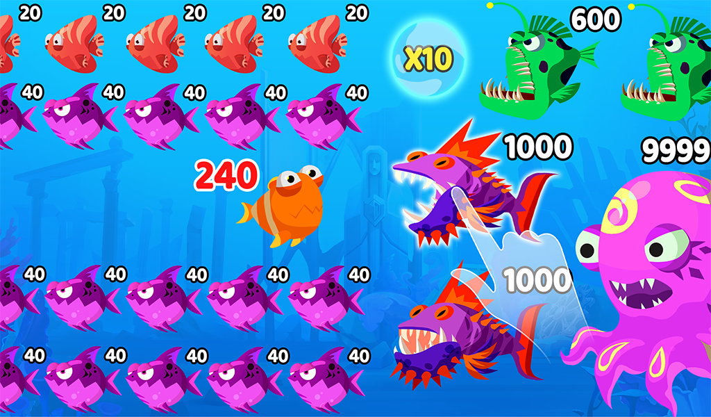 Eat Fish IO: Number Master - Gameplay image of android game