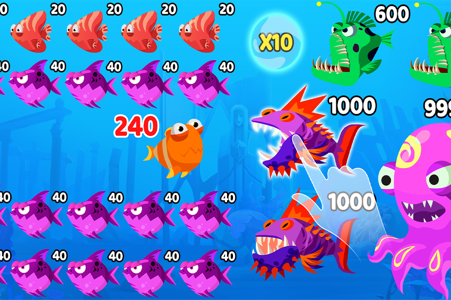 Eat Fish IO: Number Master - عکس بازی موبایلی اندروید