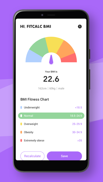 FitCalc BMI - Image screenshot of android app