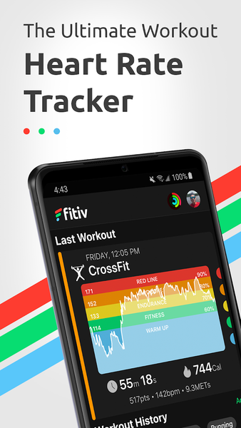 FITIV Pulse Heart Rate Monitor - Image screenshot of android app