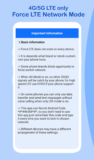 ۵G LTE Only , ۴G LTE Only , ۵G Switcher , Dual Sim - عکس برنامه موبایلی اندروید