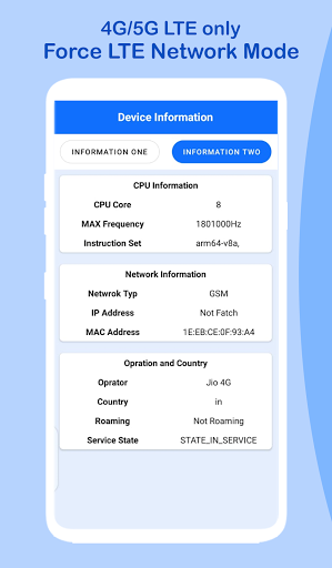 ۵G LTE Only , ۴G LTE Only , ۵G Switcher , Dual Sim - عکس برنامه موبایلی اندروید