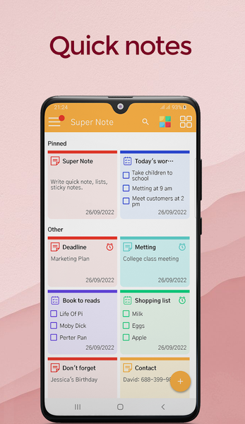 Super Note - Notepad, Notebook - عکس برنامه موبایلی اندروید