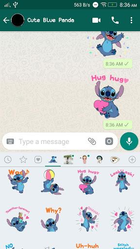 Cute Blue Koala Stitch Stickers for WhatsApp - Image screenshot of android app