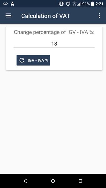 IGV Peru - Calculation of VAT - عکس برنامه موبایلی اندروید