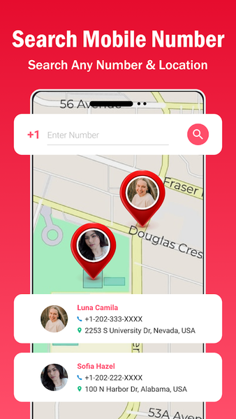 Mobile Number Locator on Map - عکس برنامه موبایلی اندروید