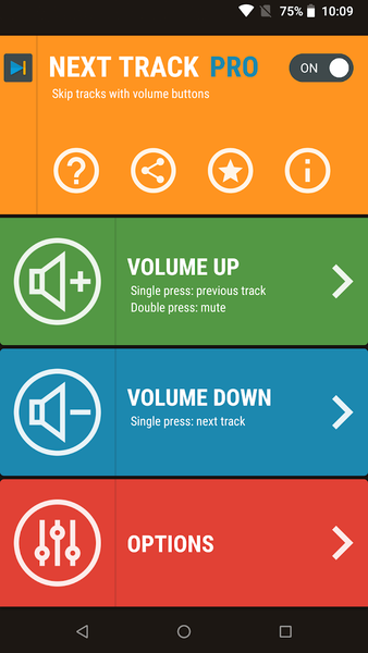 Next Track: Volume button skip - عکس برنامه موبایلی اندروید