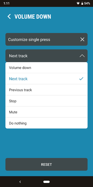 Next Track: Volume button skip - Image screenshot of android app