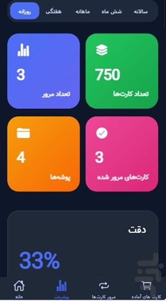فلش کارت (لغات پر کاربرد انگلیسی) - Image screenshot of android app