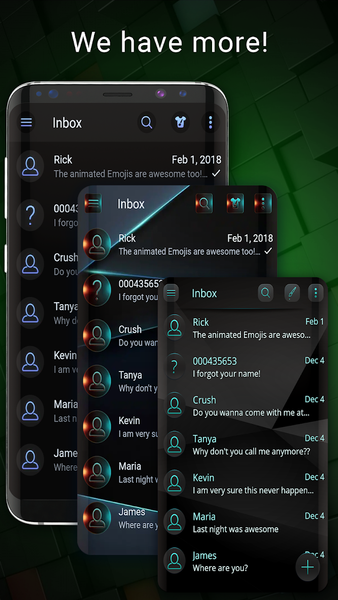Dark mode SMS theme - Image screenshot of android app