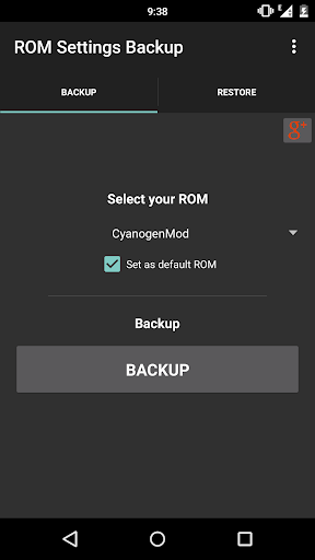 ROM Settings Backup - عکس برنامه موبایلی اندروید