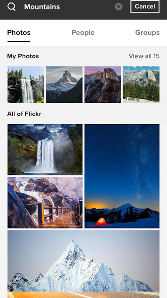 Flickr - Image screenshot of android app