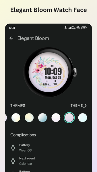 Elegant Bloom Watch Face - عکس برنامه موبایلی اندروید