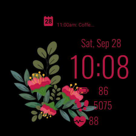 Floral Elegance Watch Face - Image screenshot of android app