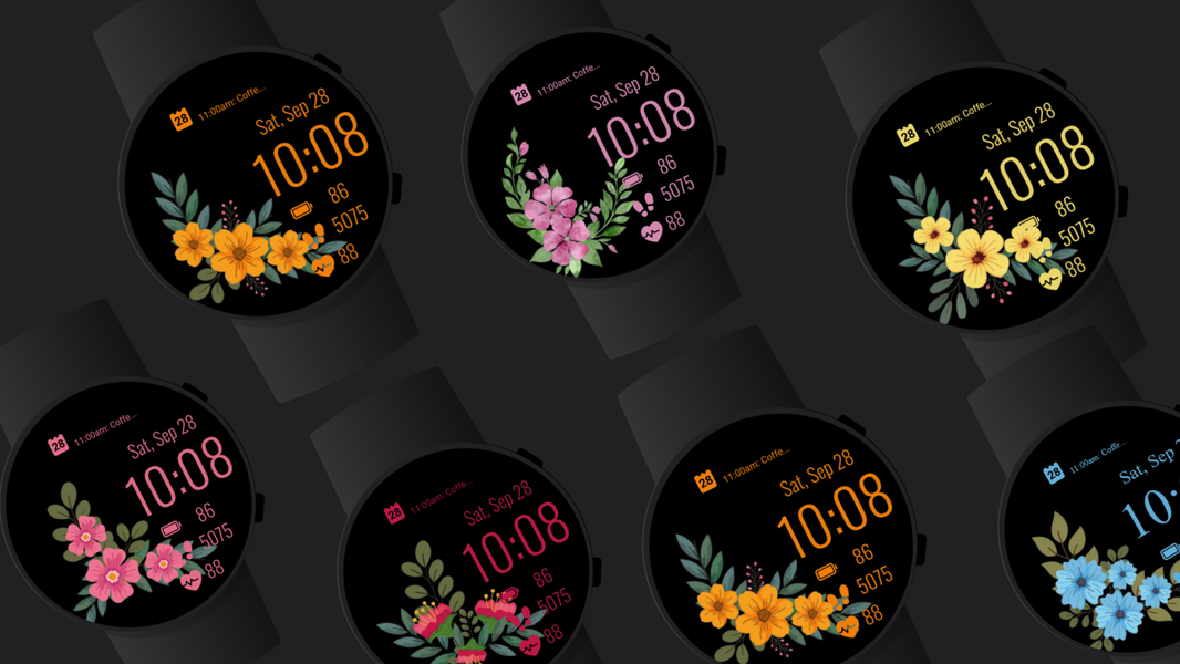 Floral Elegance Watch Face - Image screenshot of android app