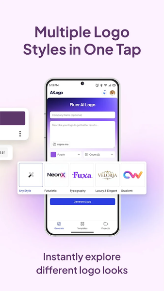 Fluer AI Logo Maker - عکس برنامه موبایلی اندروید
