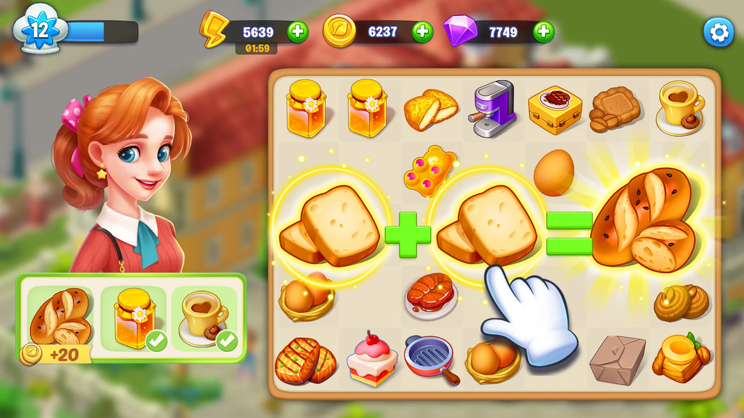Merge Cooking: Restaurant Game - Gameplay image of android game