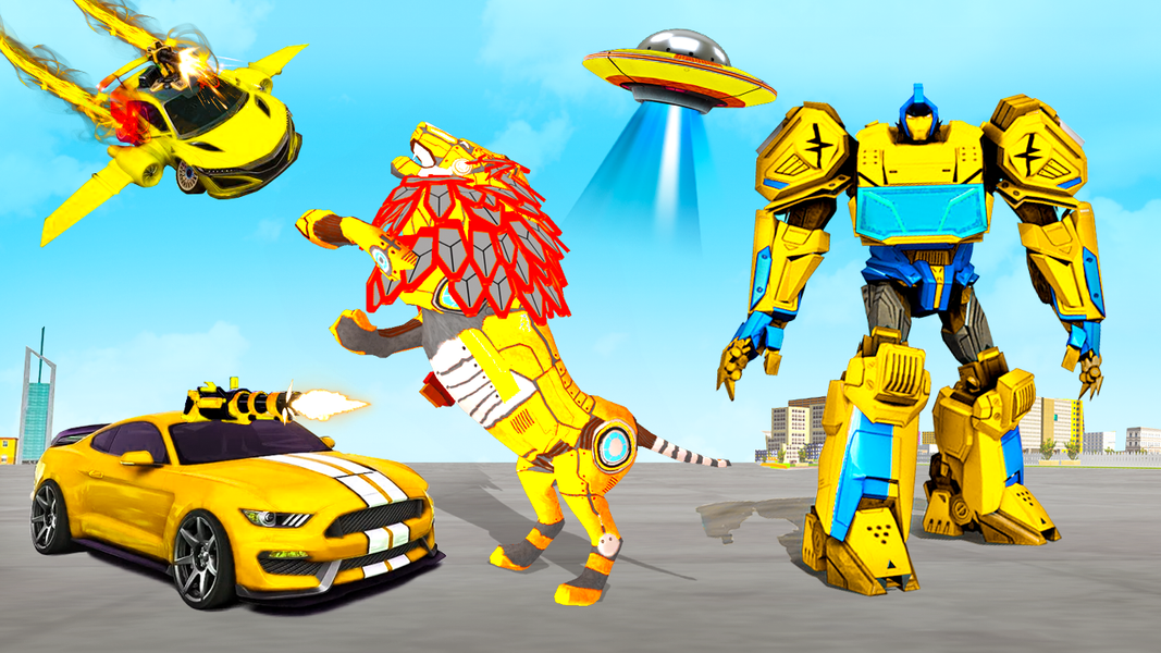 US Army Tank Car Robot Wars - Gameplay image of android game