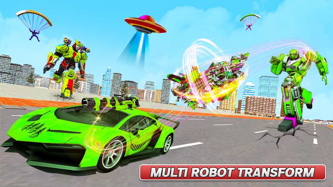 US Army Tank Car Robot Wars - Gameplay image of android game