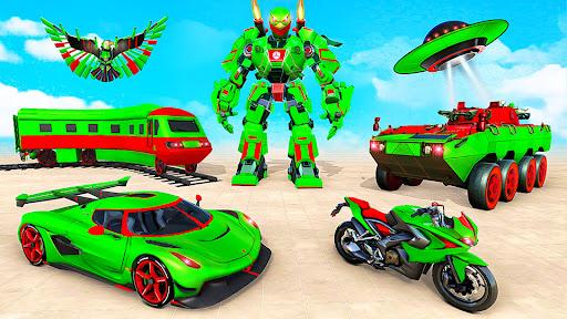 Flying Hawk Robot Car Games - Gameplay image of android game