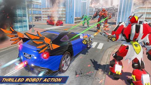 Flying Hawk Robot Car Games - Gameplay image of android game