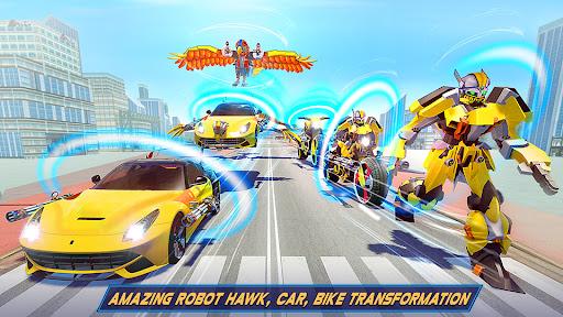 Flying Hawk Robot Car Games - Gameplay image of android game