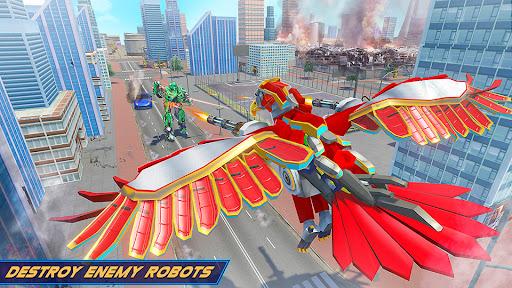 Flying Hawk Robot Car Games - Gameplay image of android game