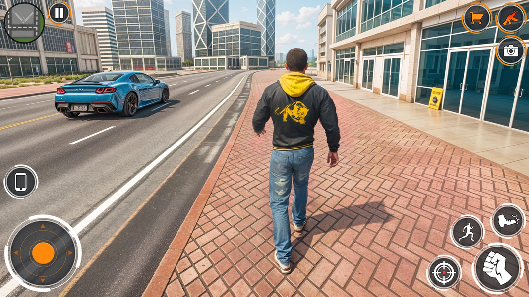 Flying Rope City Gangster Game - Gameplay image of android game