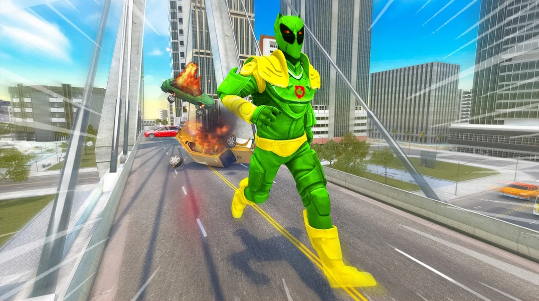 Flying Super Hero：Rescue Robot - Gameplay image of android game