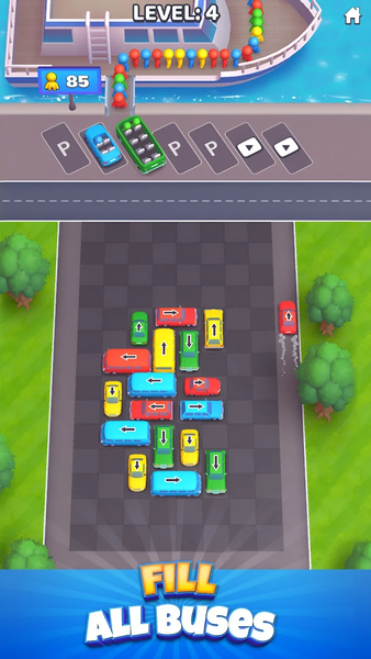 Bus GO! Car Sorting Puzzle - Gameplay image of android game