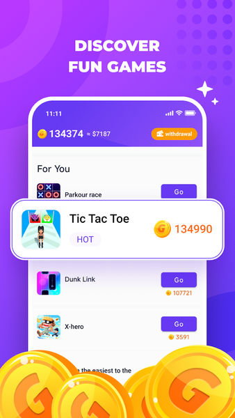 GoCoin -Collect game coins - Image screenshot of android app