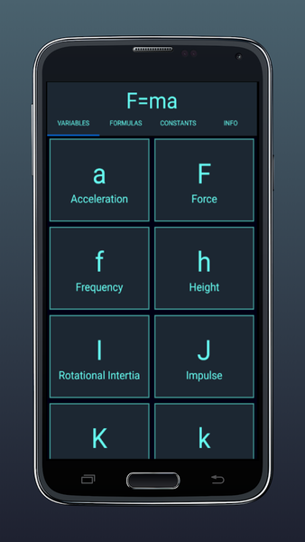 F=ma - Image screenshot of android app