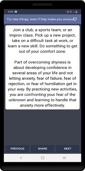 How to overcome shyness - عکس برنامه موبایلی اندروید