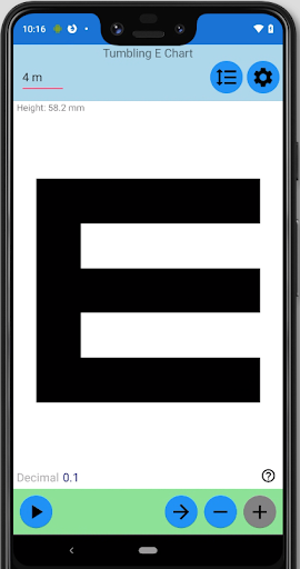Tumbling E Chart - Image screenshot of android app