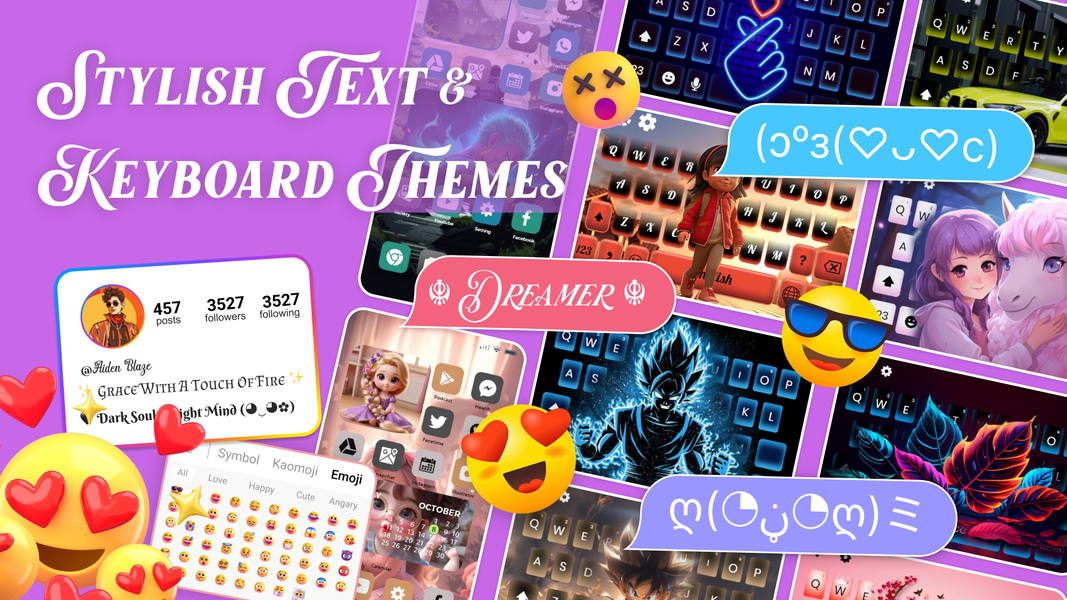 Stylish Text & Keyboard Themes - عکس برنامه موبایلی اندروید