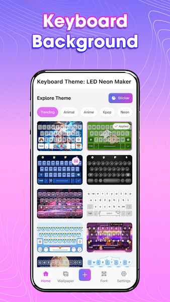 Keyboard Themes: Emoji Fonts - Image screenshot of android app