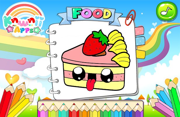 Kawaii Food Coloring Book - Gameplay image of android game