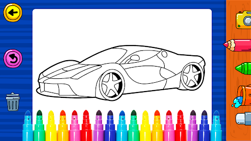 Learn Coloring & Drawing Car Games for Kids – رنگ آمیزی ماشین - عکس بازی موبایلی اندروید
