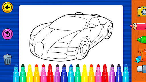 Learn Coloring & Drawing Car Games for Kids – رنگ آمیزی ماشین - عکس بازی موبایلی اندروید