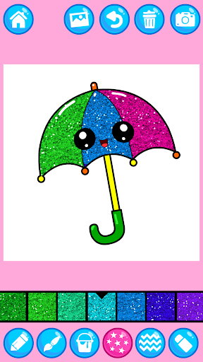 Cute Kawaii Colouring Book for Kids with Glitters - عکس بازی موبایلی اندروید