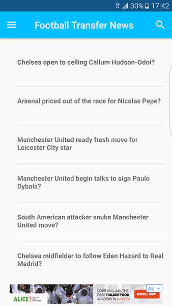Football Transfer News - عکس برنامه موبایلی اندروید