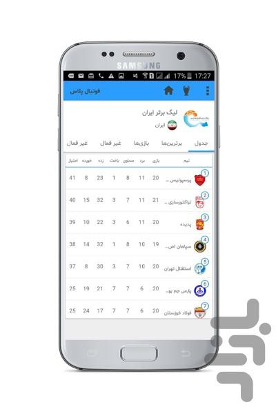 فوتبال پلاس(نتایج انلاین) - عکس برنامه موبایلی اندروید