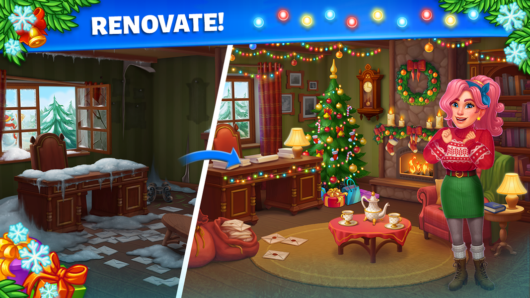 Merge Christmas: Home Design - Gameplay image of android game